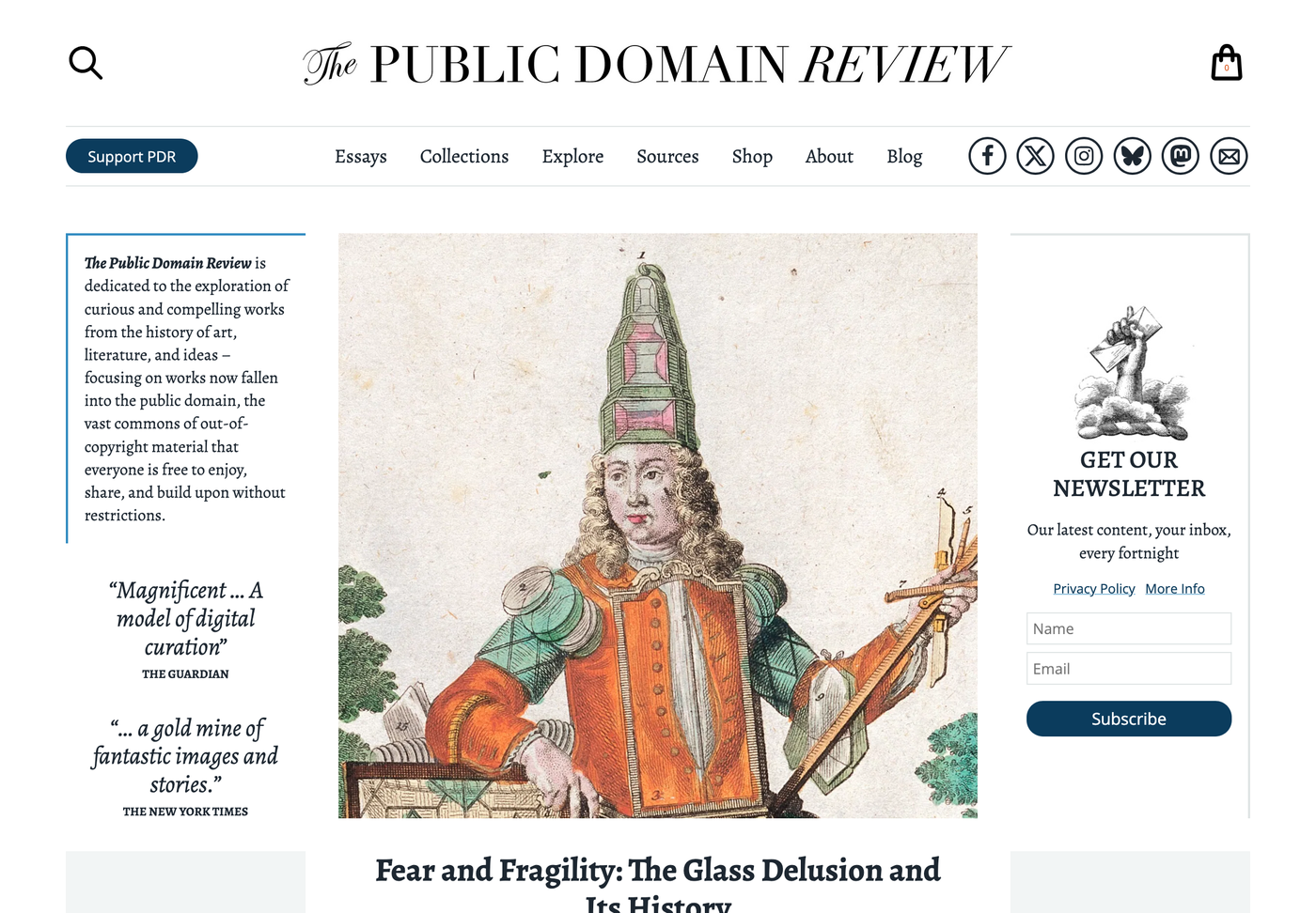 The Public Domain Review homepage