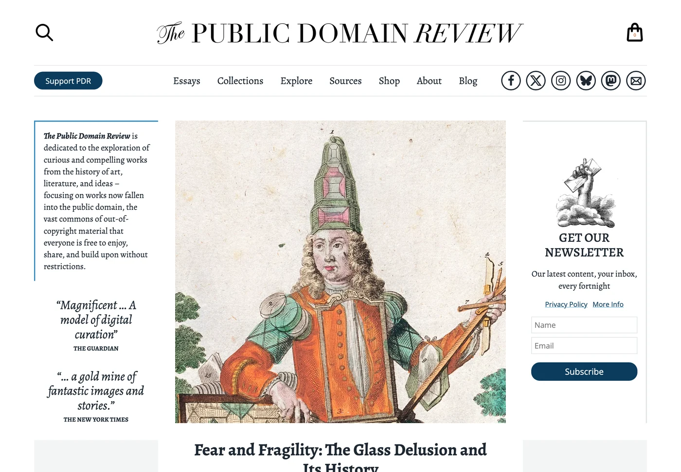 The Public Domain Review homepage